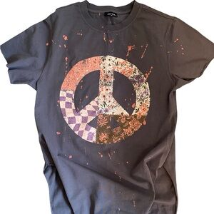 Zutter Graphic Peace Sign T-Shirt NWOT